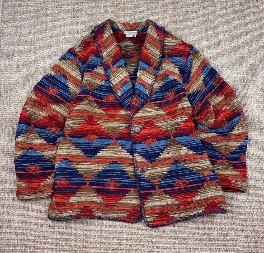 🧡 Coldwater Creek Southwestern Print Cardigan | Size PL | Multicolor